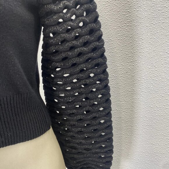 NEW MARIA PAVAN Womens Sequin Braided Long Sleeve Soft Sweater Size M Black - Picture 2 of 13